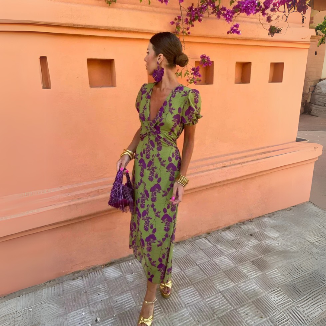 Daniela™ | Midi dress with floral pattern