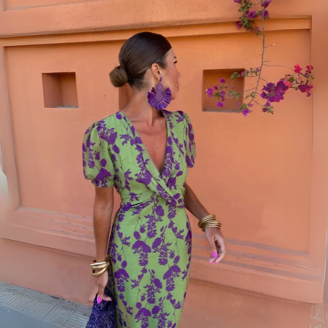Daniela™ | Midi dress with floral pattern