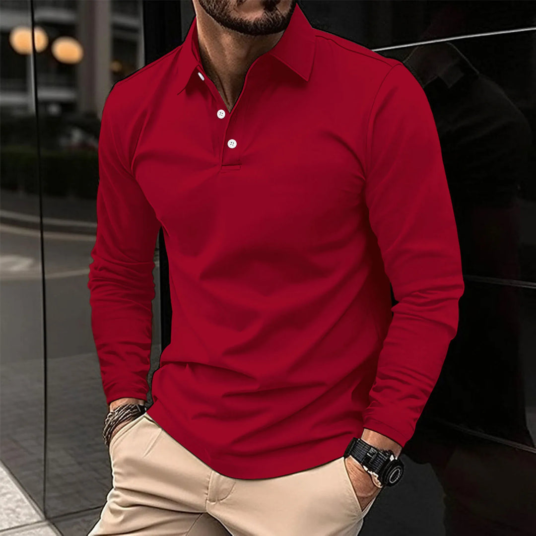 Marco | Lässiges Langarm-Poloshirt