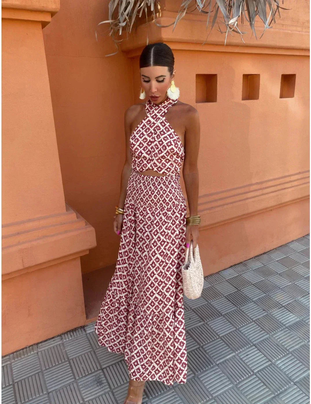Edith™ | Elegant, off-the-shoulder midi dress with gathering