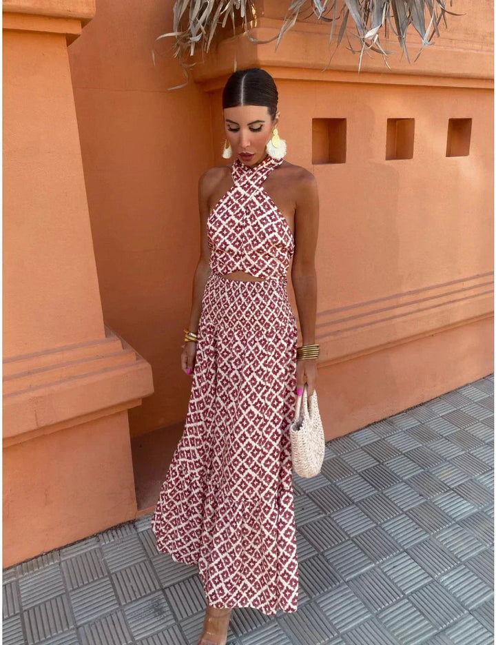 Edith™ | Elegant, off-the-shoulder midi dress with gathering
