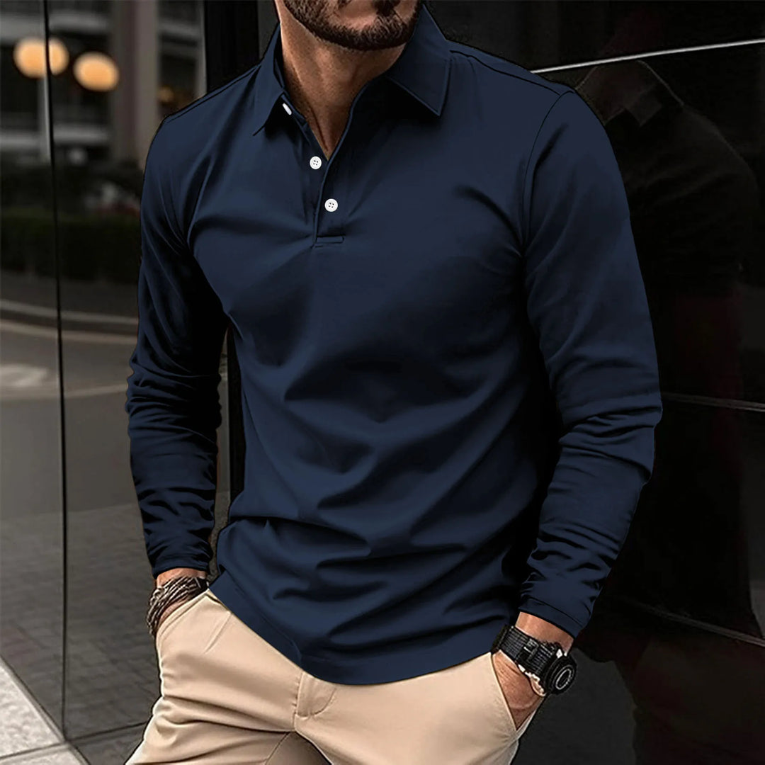 Marco | Lässiges Langarm-Poloshirt