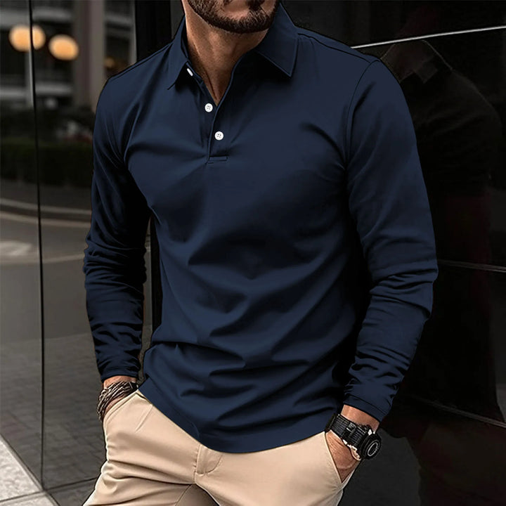 Marco | Lässiges Langarm-Poloshirt